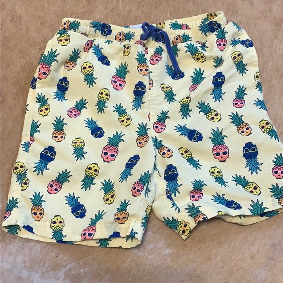 Pineapple Print Swim Trunks -2T - Picture 1 of 2